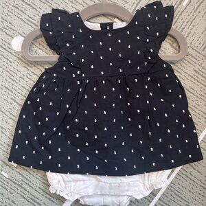 Janie and Jack Black and White Diaper Cover Set